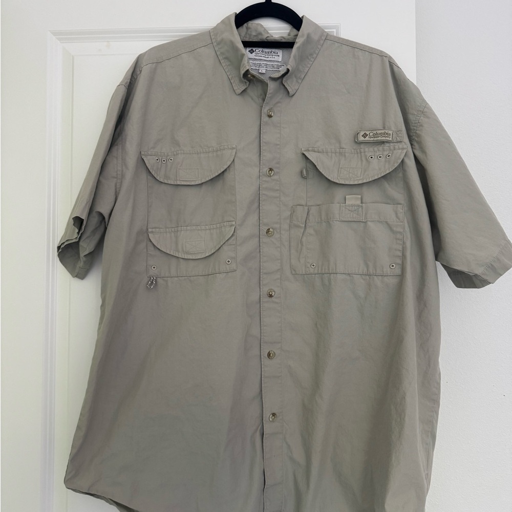 Columbia Sportswear men’s button down PFG fishing gear outdoor shirt top Large